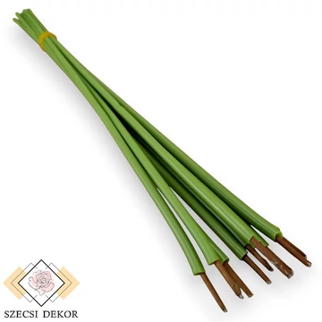 Mű florisztikai drót gumicsőbe burkolt 45 cm 10 db - zöld ferde