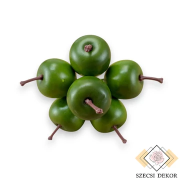 Mű alma pikk 6 db 13 cm - zöld szemből