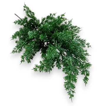 Mű zöld boróka ág 65 cm - havas szemből