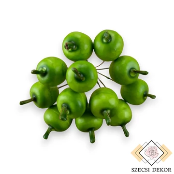 Mű alma pikk 12 db 8 cm - zöld szemből