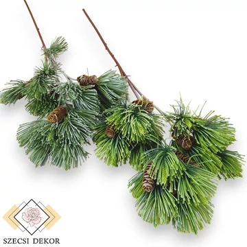 Mű zöld feketefenyő ág nagy 69 cm szemből