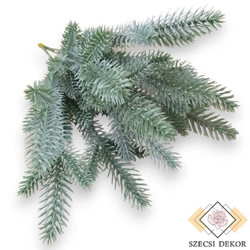 Mű zöld ezüstfenyő köteg 10 szál 34 cm - hamvas szemből