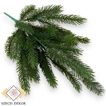 Mű zöld cukorsüvegfenyő bokor 8 szál 42 cm - sötétzöld szemből