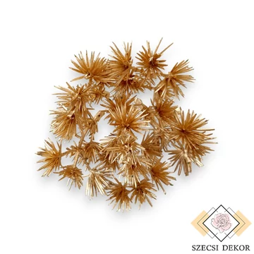 Mű zöld metál atlaszcédrus pikk 6 szál 15 cm - arany szemből