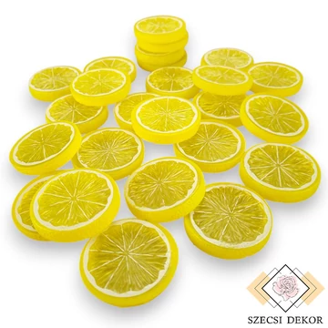 Mű zöld citrom karika csomag 25 db 5 cm - sárga összes