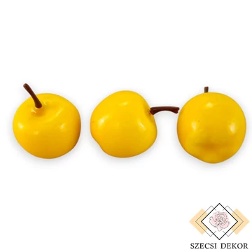 Mű alma kicsi hungarocell 3 cm - sárga szemből