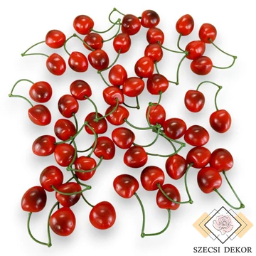 Mű zöld cseresznye pár csomag 25 db 5 cm - piros összes