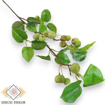 Mű közönséges vadkörte ág 73 cm - zöld szemből