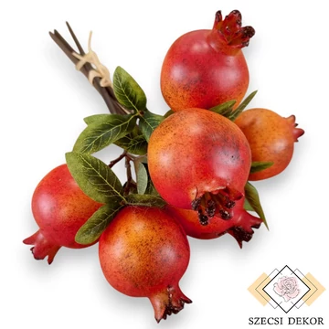 Mű gránátalma köteg 3 szál 34 cm - piros szemből