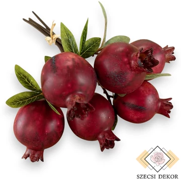 Mű gránátalma köteg 3 szál 34 cm - kosenilvörös szemből