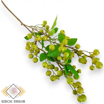 Mű bogyós orbáncfű ág 74 cm - zöld szemből