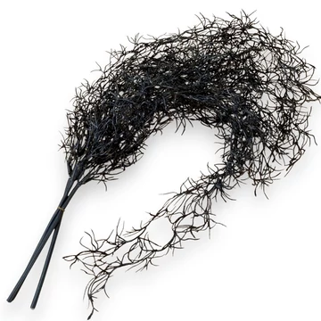 Mű tillandsia köteg futó gumi 3 szál 69 cm - fekete szemből