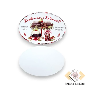 Dekor kártya ovális - képes süti közeli