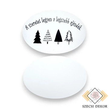 Dekor kártya ovális - minimalista idézet közeli