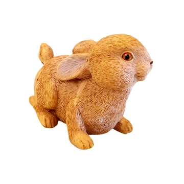 Kicsi ülő nyúl figura - Barna alló