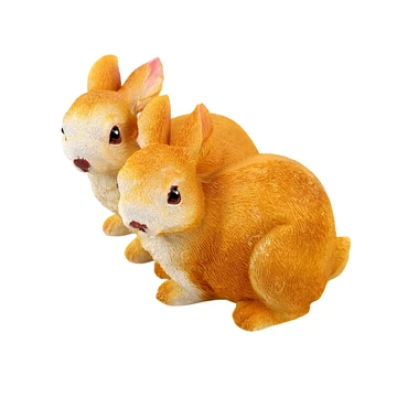 Kicsi nyúl pár ülő 2db - barna szemből