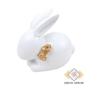 Ülő kerámia nyúl - Fehér szemből