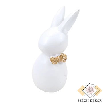 Álló kerámia nyúl - Fehér szemből
