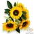 Mű napraforgó bokor 9 szál selyem 40 cm - sárga ferde