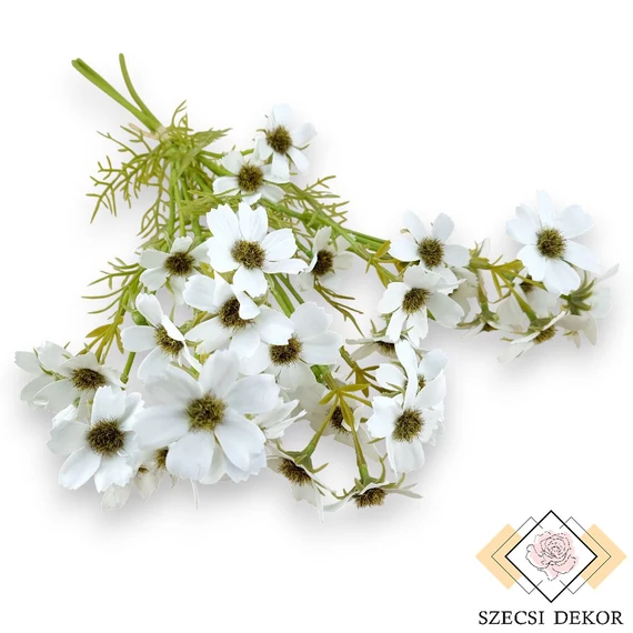 Mű menyecskeszem köteg bevonatos 3 szál 65 cm - fehér ferde