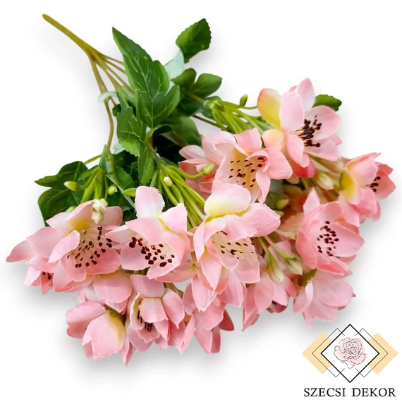 Mű közönséges jezsámen csokor 7 szál selyem 35 cm - rózsaszín szemből