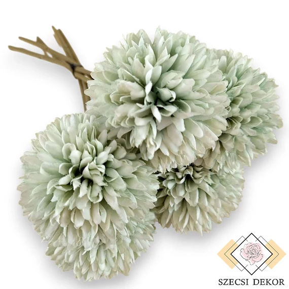 Mű díszhagyma köteg 5 szál selyem 29 cm - világoszöld szemből