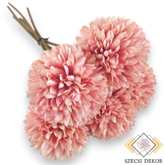 Mű díszhagyma köteg 5 szál selyem 29 cm - rózsaszín szemből