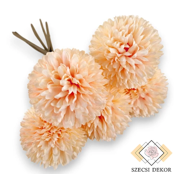 Mű díszhagyma köteg 5 szál selyem 29 cm - barack szemből