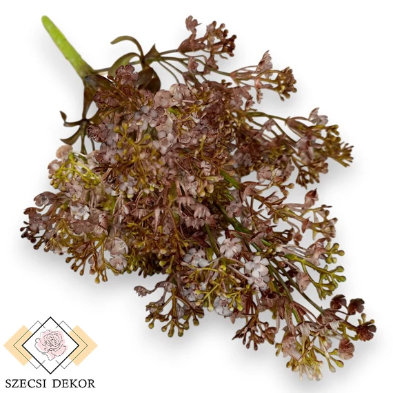 Mű zöld útszéli zsázsa csokor 7 szál 33 cm - barna szemből