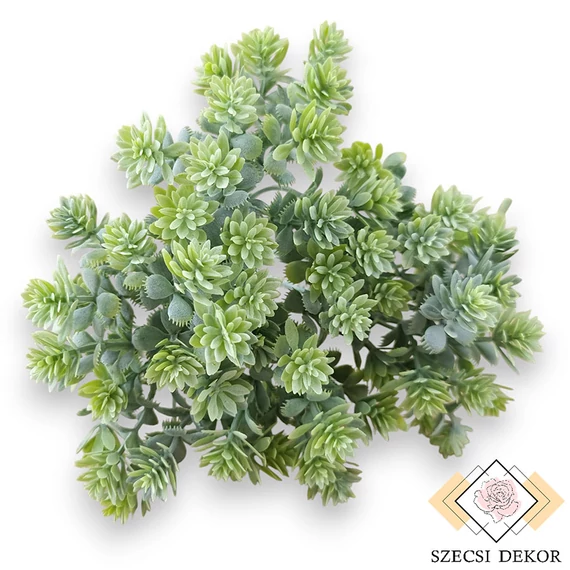 Mű zöld kisfejű sedum köteg kicsi 6 szál 22 cm - világoszöld szemből