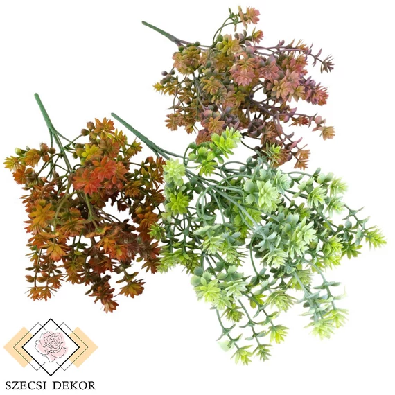 Mű zöld kisfejű sedum csokor 5 szál 33 cm szemből