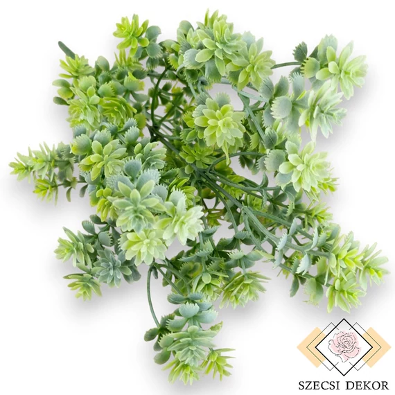 Mű zöld kisfejű sedum csokor 5 szál 33 cm - hamvas szemből