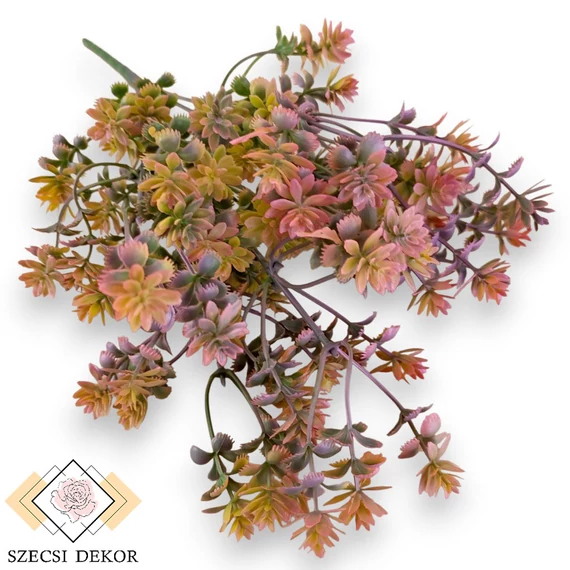 Mű zöld kisfejű sedum csokor 5 szál 33 cm - színes szemből