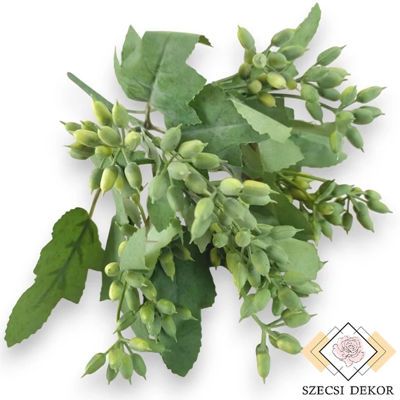 Mű zöld repcsényretek csokor bimbós 6 szál 28 cm - zöld szemből