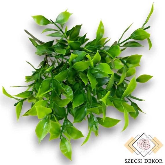 Mű zöld ruscus csokor 5 szál 33 cm - zöld szemből