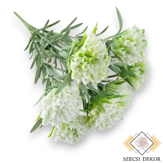 Mű zöld sóvirág csokor 7 szál 35 cm - törtfehér szemből