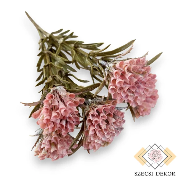 Mű zöld sóvirág csokor 7 szál 35 cm - fáradt rózsaszín szemből
