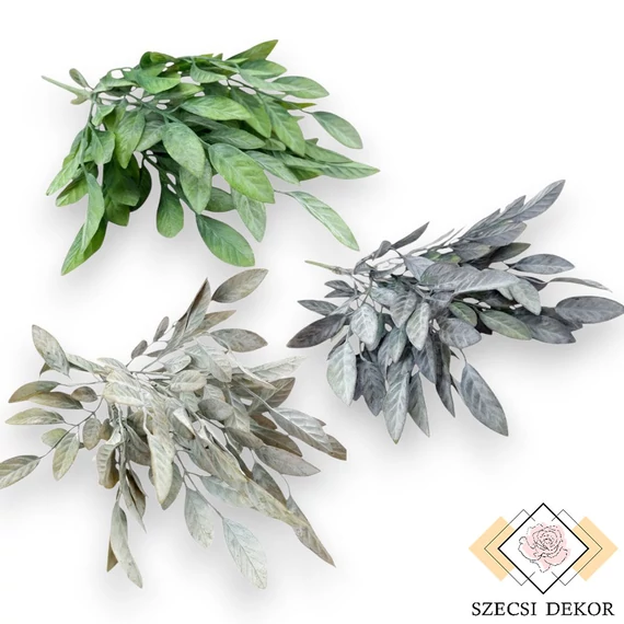 Mű zöld zamiopálma csokor színes 6 szál 44 cm szemből