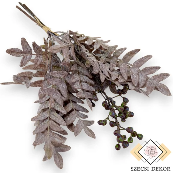Mű zöld pleopeltis polypodioides köteg 3 szál antik 50 cm - barna szemből