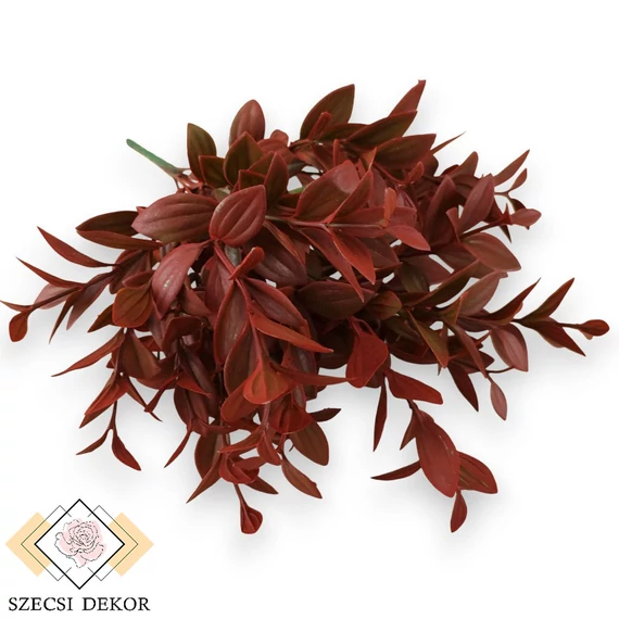 Mű zöld szurokfű csokor 5 szál 38 cm - piros szemből