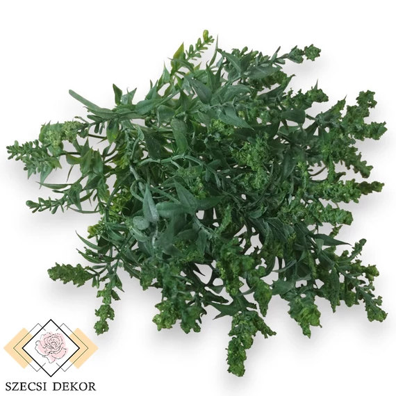 Mű zöld hegyeslevelű libatop csokor 7 szál 36 cm - sötétzöld szemből