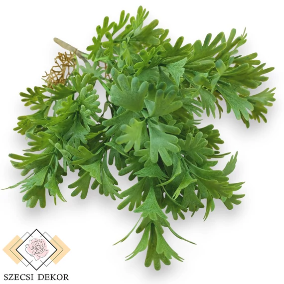 Mű zöld kakukkmák bokor 5 szál 39 cm - zöld szemből