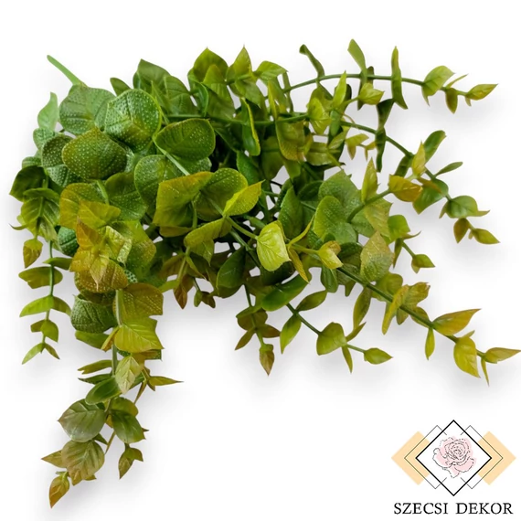 Mű zöld ráncos törpebors csokor 5 szál 38 cm - barna cirmos szemből