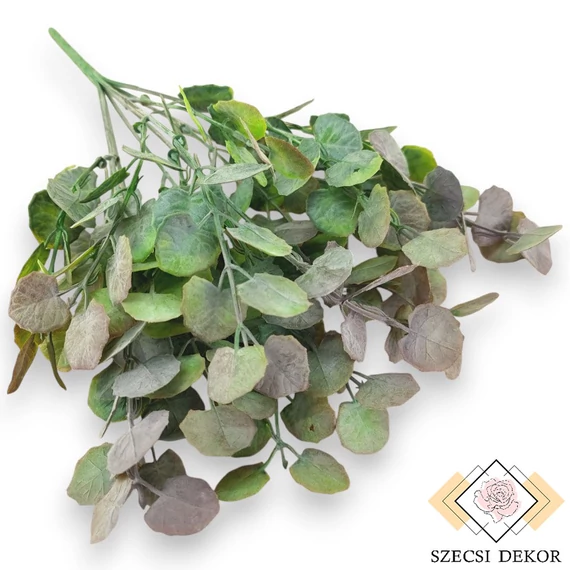 Mű zöld cissus rotundifolia csokor 7 szál 37 cm - barna szemből