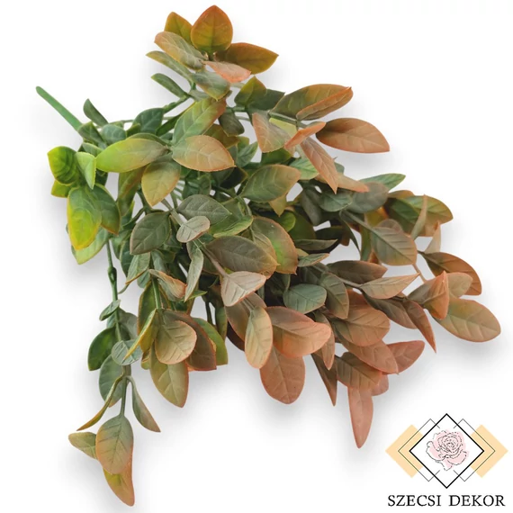 Mű zöld közönséges mirtusz csokor 7 szál 35 cm - narancs szemből