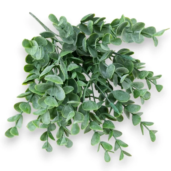 Mű zöld carissa macrocarpa csokor 5 szál 32 cm - hamvas szemből