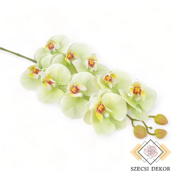 Mű gumibevonatos phalaenopsis szál 98 cm - zöld szemből