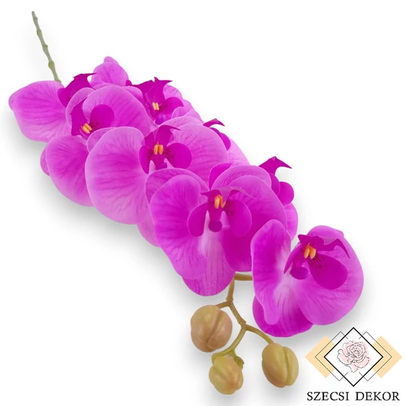 Mű gumibevonatos phalaenopsis szál 98 cm - ciklámen szemből