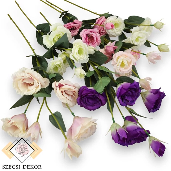 Mű liziantusz szál közepes selyem 78 cm szemből