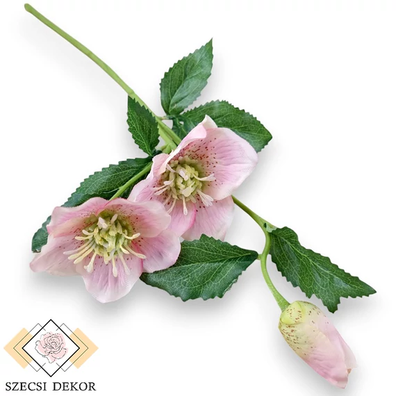 Mű hunyor szál nagy selyem 57 cm - rózsaszín ferde